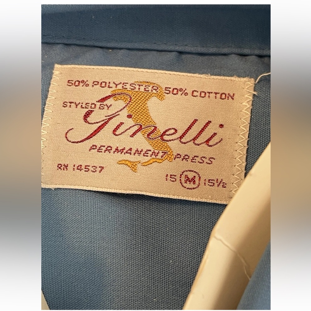 🆕Ginelli Italy men’s Medium 15-15.5 Vintage 1960s Deadstock blue Romeo bell slv - Picture 12 of 13